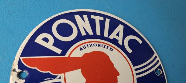 Vintage Pontiac Automobiles Sign Automobilia Porcelain Gas Pump Sign 305755504956 4