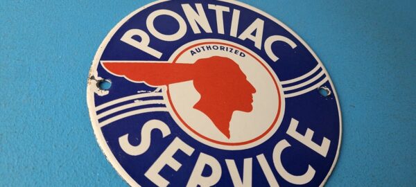 Vintage Pontiac Automobiles Sign Automobilia Porcelain Gas Pump Sign 305755504956 5