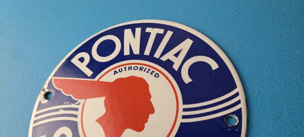 Vintage Pontiac Automobiles Sign Automobilia Porcelain Gas Pump Sign 305755504956 7