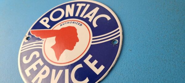 Vintage Pontiac Automobiles Sign Automobilia Porcelain Gas Pump Sign 305755504956 8