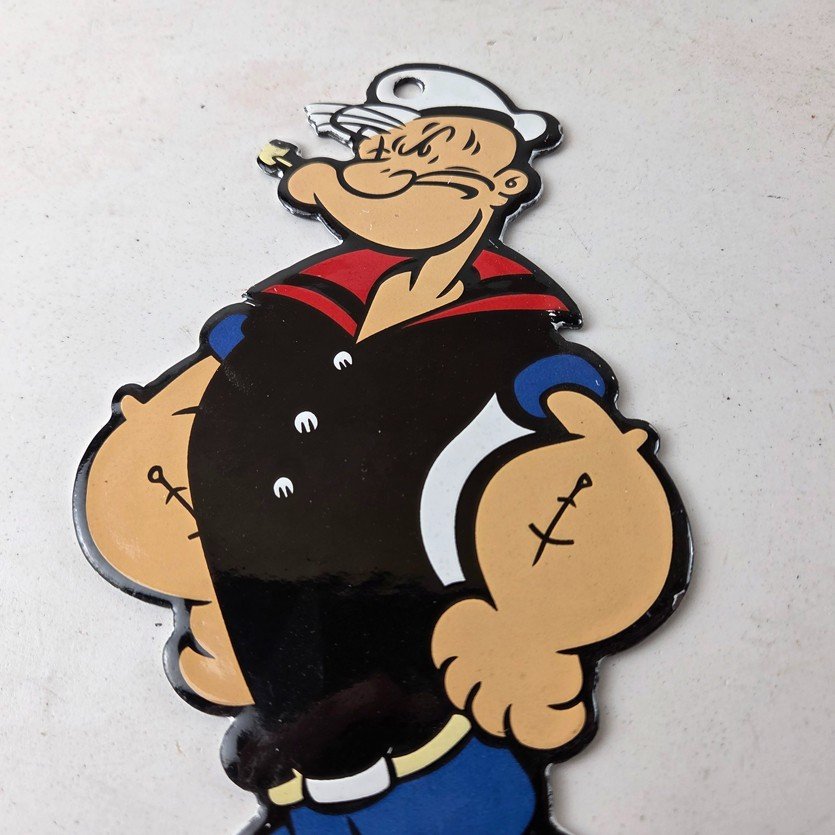 Vintage Popeye Porcelain Sign - Piggly Wiggly General Store Gas Sign - Image 3