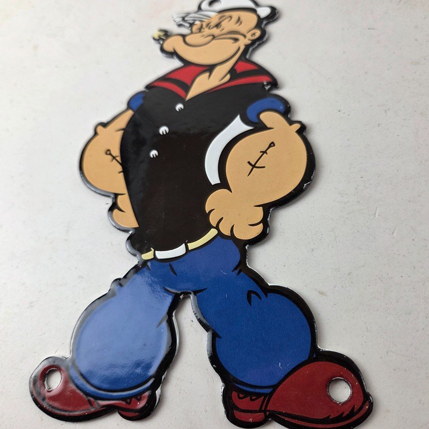 Vintage Popeye Porcelain Sign - Piggly Wiggly General Store Gas Sign - Image 4