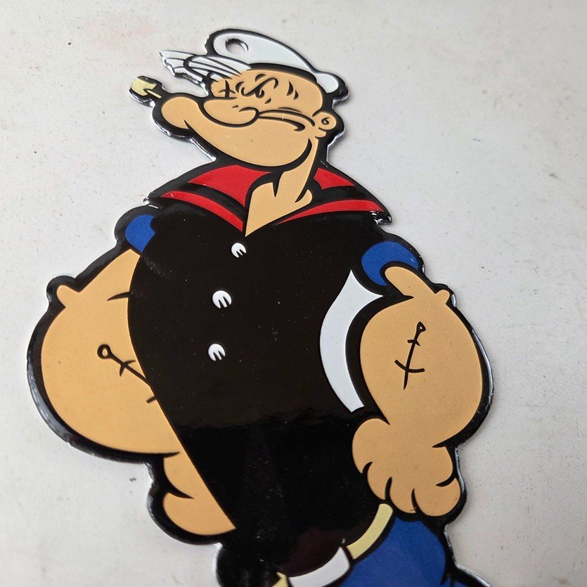 Vintage Popeye Porcelain Sign - Piggly Wiggly General Store Gas Sign - Image 5
