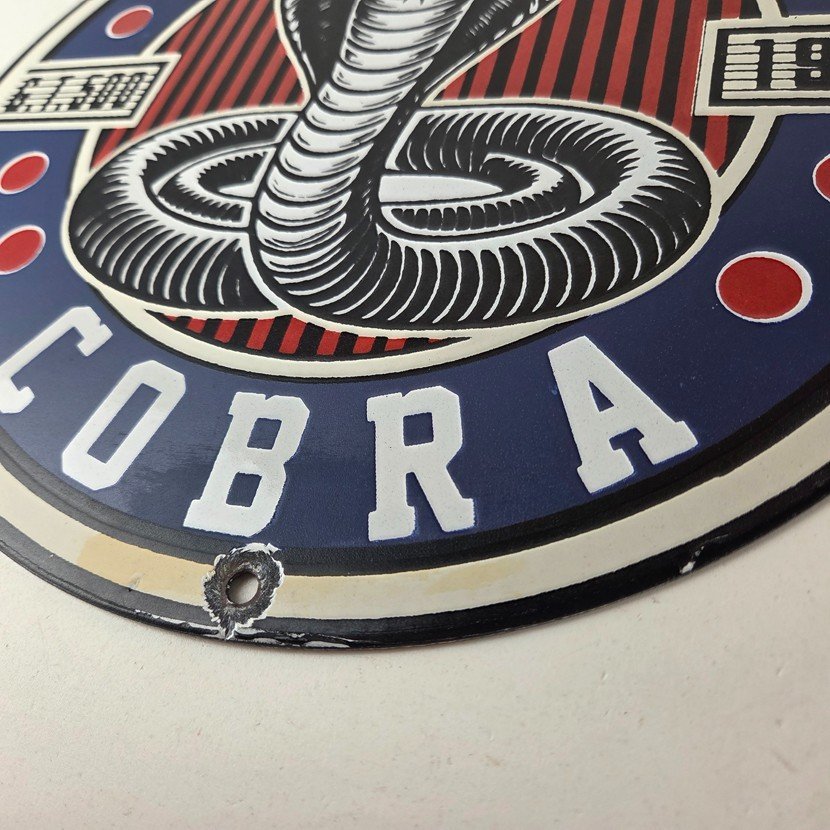Vintage Porcelain Shelby Sign - Cobra Snake GT 500 Gas Pump Automotive Sign - Image 14