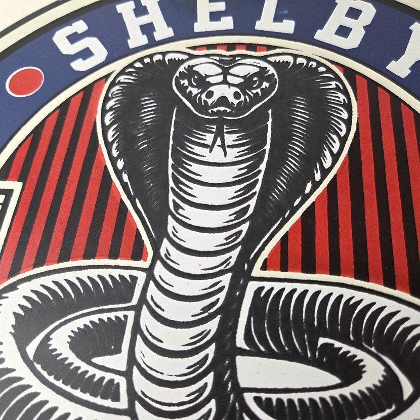Vintage Porcelain Shelby Sign - Cobra Snake GT 500 Gas Pump Automotive Sign - Image 3