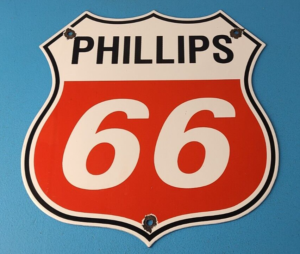 Vintage Porcelain Sign Phillips 66 Gas Pump Service Station Sign 305872153406