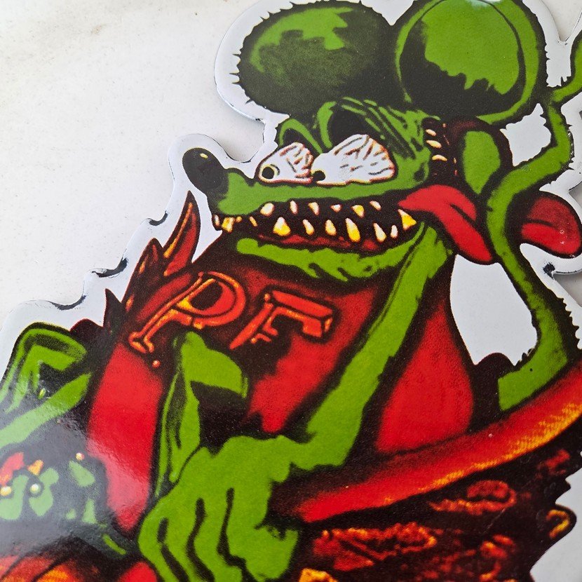 Vintage Rat Fink Porcelain Sign - Von Dutch Eyeball Gas Service Pump Sign - Image 3