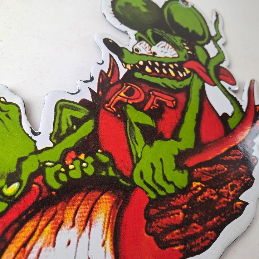 Vintage Rat Fink Porcelain Sign - Von Dutch Eyeball Gas Service Pump Sign - Image 6