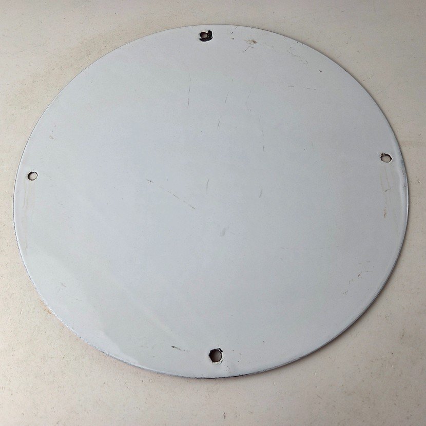 Vintage Red Hat Gasoline Porcelain Sign - Gas Motor Oil Pump Plate Sign - Image 7