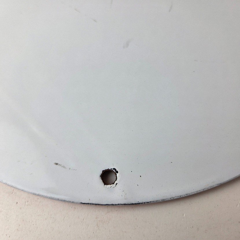 Vintage Red Hat Gasoline Porcelain Sign - Gas Motor Oil Pump Plate Sign - Image 8