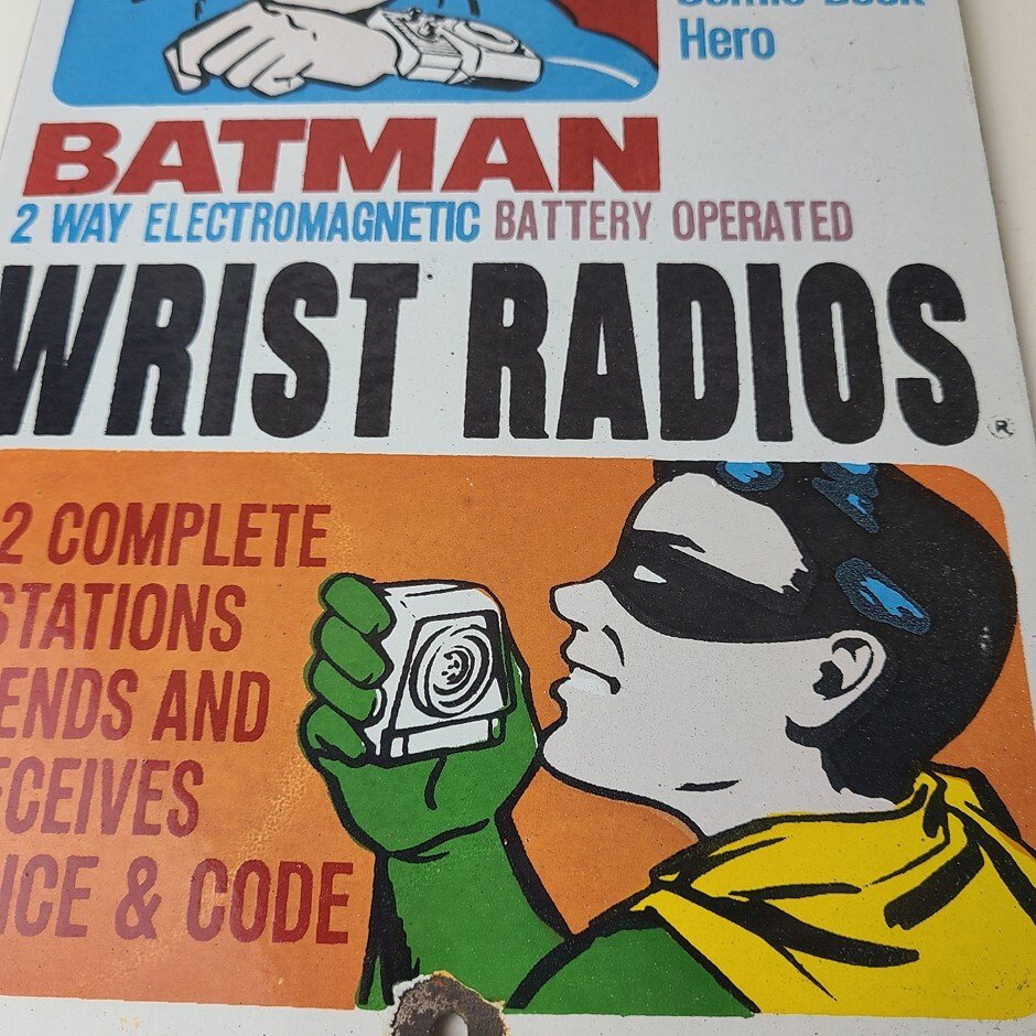 Vintage Remco Wrist Radios Porcelain Sign - Batman Gas Station Service Sign - Image 4
