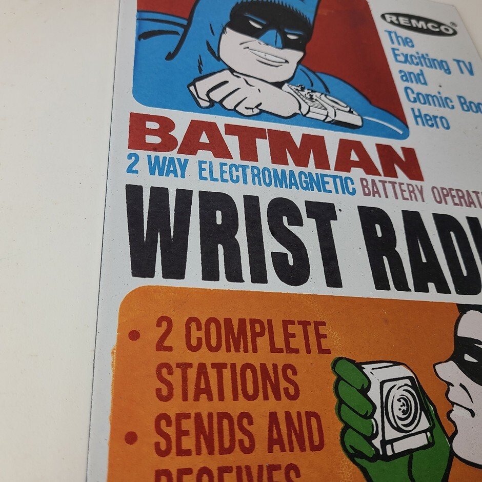 Vintage Remco Wrist Radios Porcelain Sign - Batman Gas Station Service Sign - Image 6