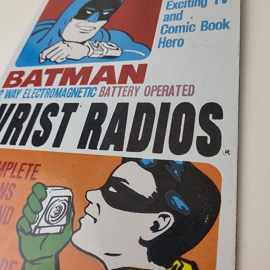 Vintage Remco Wrist Radios Porcelain Sign - Batman Gas Station Service Sign - Image 9