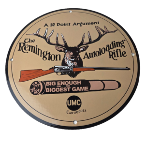 Vintage Remington Porcelain Sign - Firearms Rifles Deer Ammo Guns Gas Pump Sign