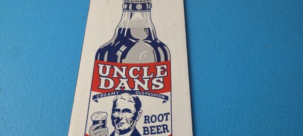 Vintage Root Beer Porcelain Sign Uncle Dans Old Fashion Beverage Gas Pump Sign 305730474826 3