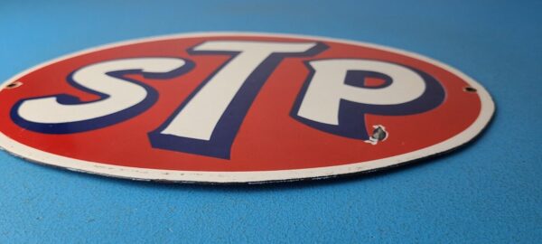 Vintage STP Porcelain Sign Gas Pump Automotive Sign 305767317706 10