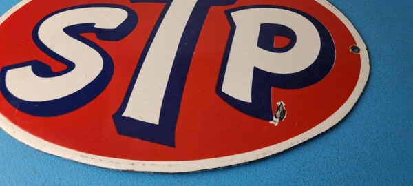 Vintage STP Porcelain Sign Gas Pump Automotive Sign 305767317706 11