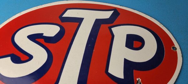 Vintage STP Porcelain Sign Gas Pump Automotive Sign 305767317706 12