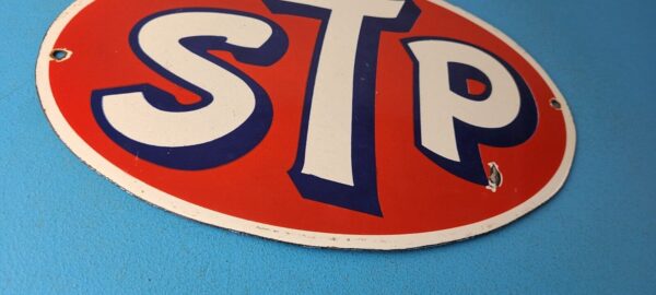 Vintage STP Porcelain Sign Gas Pump Automotive Sign 305767317706 6