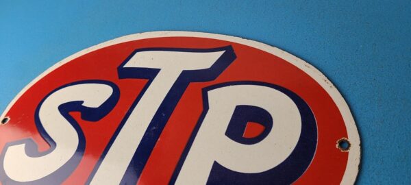 Vintage STP Porcelain Sign Gas Pump Automotive Sign 305767317706 7