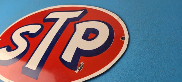 Vintage STP Porcelain Sign Gas Pump Automotive Sign 305767317706 8