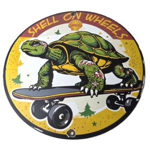 Vintage Shell Gasoline Sign - Gas Pump Porcelain Service Station Sign