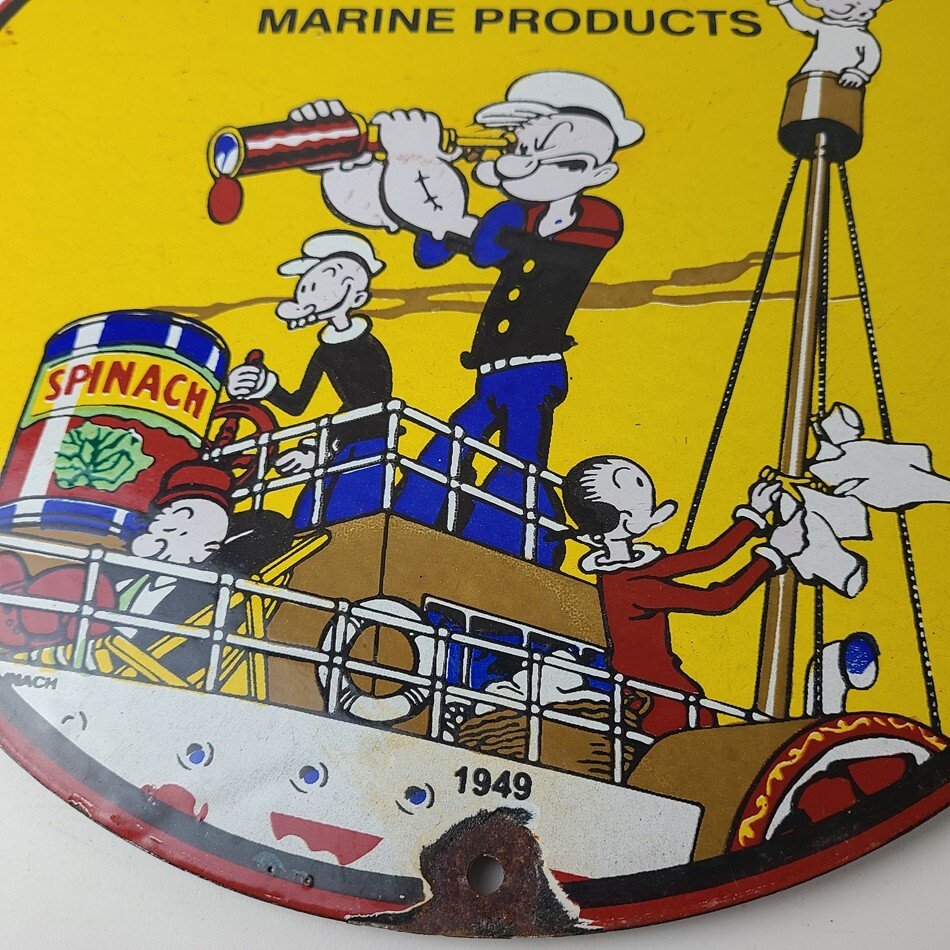 Vintage Shell Gasoline Sign - Use Coupon Code on Porcelain Popeye Gas Sign - Image 4