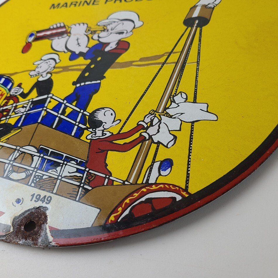 Vintage Shell Gasoline Sign - Use Coupon Code on Porcelain Popeye Gas Sign - Image 10