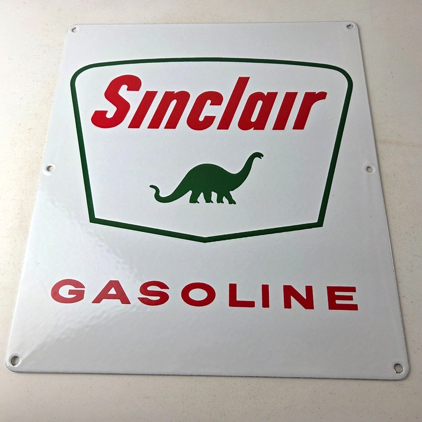 Vintage Sinclair Gasoline Porcelain - Service Station Gas Pump Plate Ad Sign - Image 15