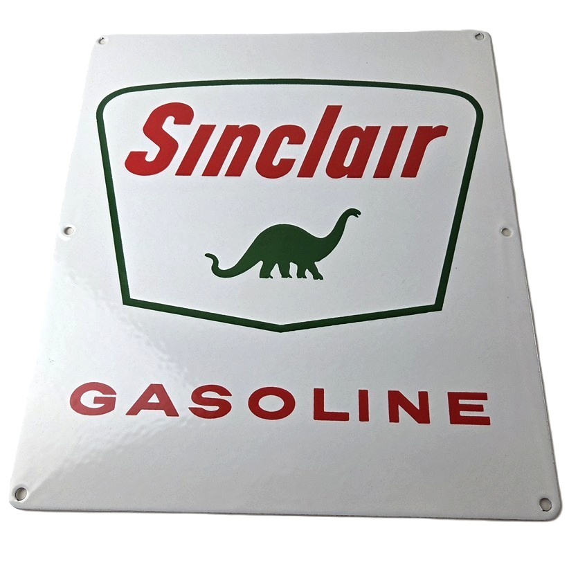 Vintage Sinclair Gasoline Porcelain - Service Station Gas Pump Plate Ad Sign