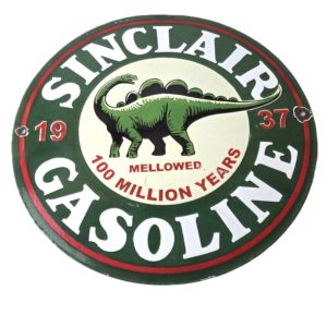 Vintage Sinclair Gasoline Sign - Dino Service Station Gas Pump Porcelain Ad Sign