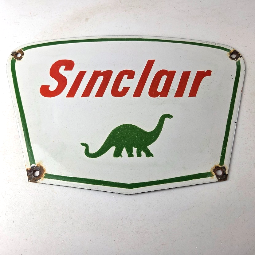 Vintage Sinclair Gasoline Sign - Dino Service Station Pump Porcelain Sign - Image 15