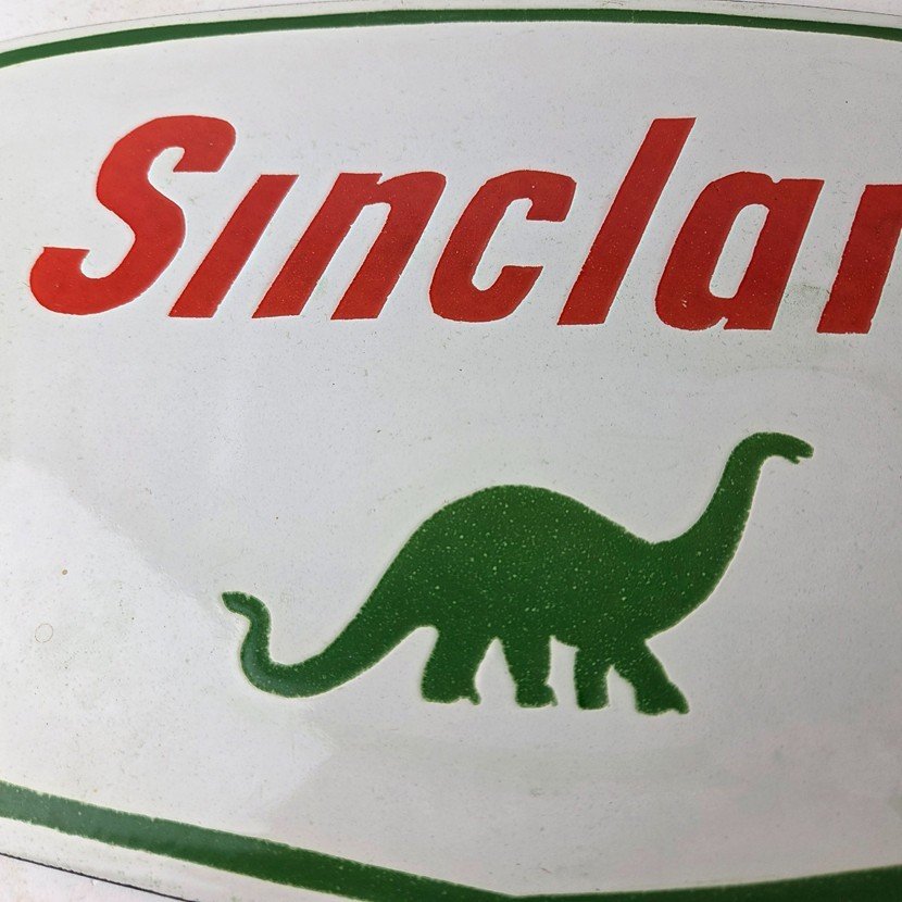 Vintage Sinclair Gasoline Sign - Dino Service Station Pump Porcelain Sign - Image 3