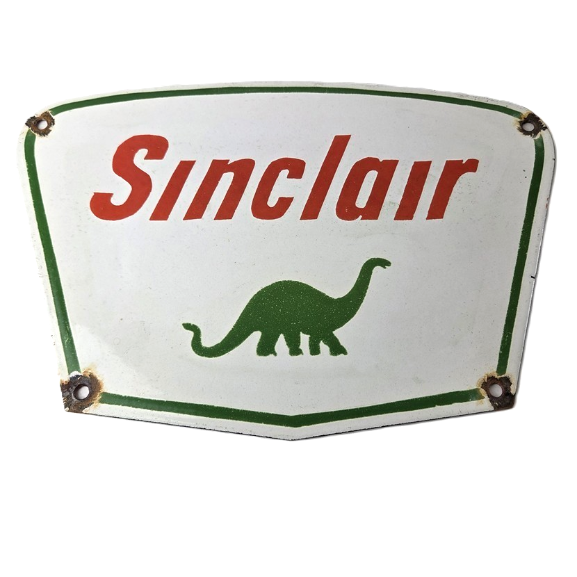 Vintage Sinclair Gasoline Sign - Dino Service Station Pump Porcelain Sign