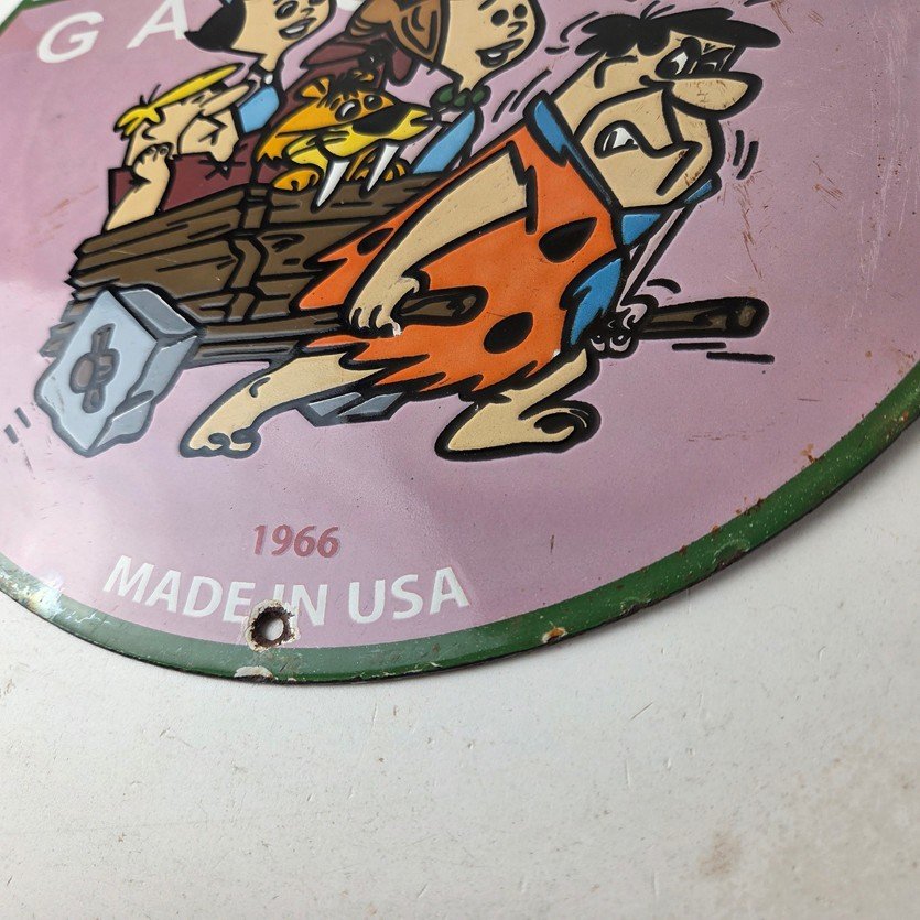 Vintage Sinclair Porcelain Sign - Flintstones Cave Man Gasoline Gas Station Sign - Image 14