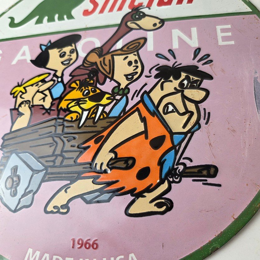 Vintage Sinclair Porcelain Sign - Flintstones Cave Man Gasoline Gas Station Sign - Image 4