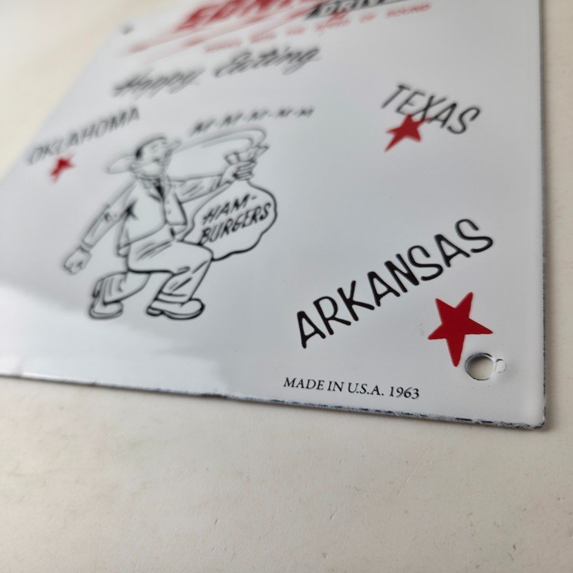 Vintage Sonic Drive in Sign - Old Fast Food Diner Hamburger Porcelain Sign - Image 14