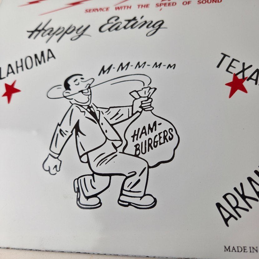 Vintage Sonic Drive in Sign - Old Fast Food Diner Hamburger Porcelain Sign - Image 4