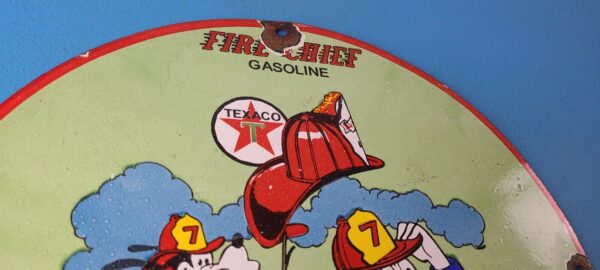 Vintage Texaco Sign Duck Fire Chief Gasoline Service Gas Pump Porcelain Sign 305716523996 4