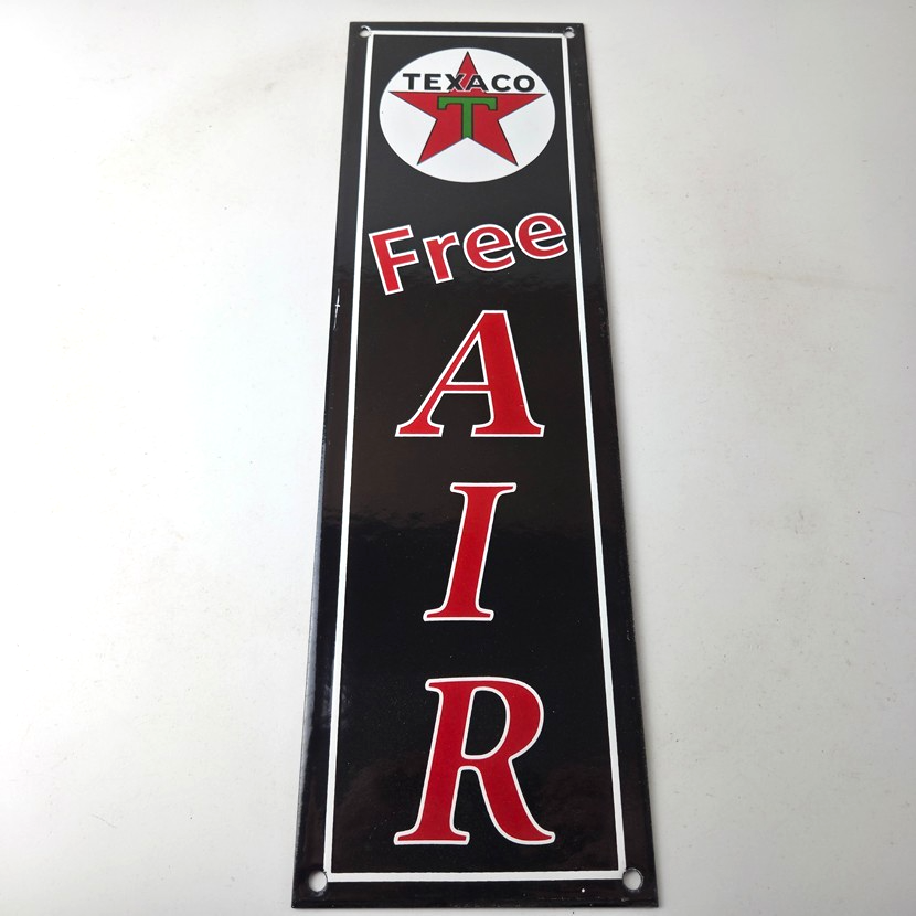 Vintage Texas Sign - Free Air Texaco Gasoline Pump Shop Porcelain Sign - Image 15