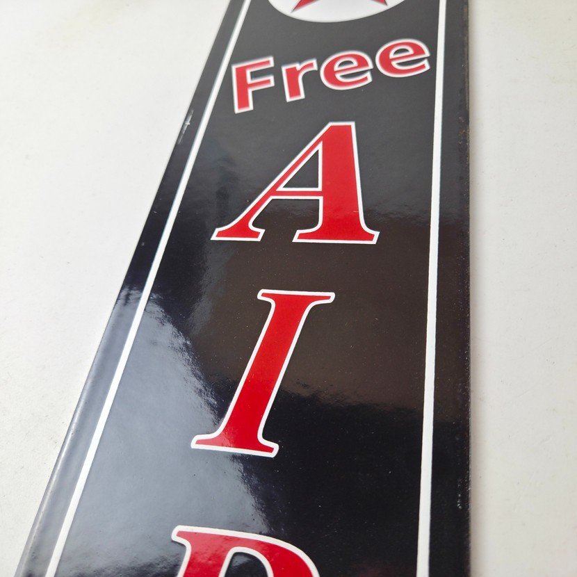 Vintage Texas Sign - Free Air Texaco Gasoline Pump Shop Porcelain Sign - Image 4