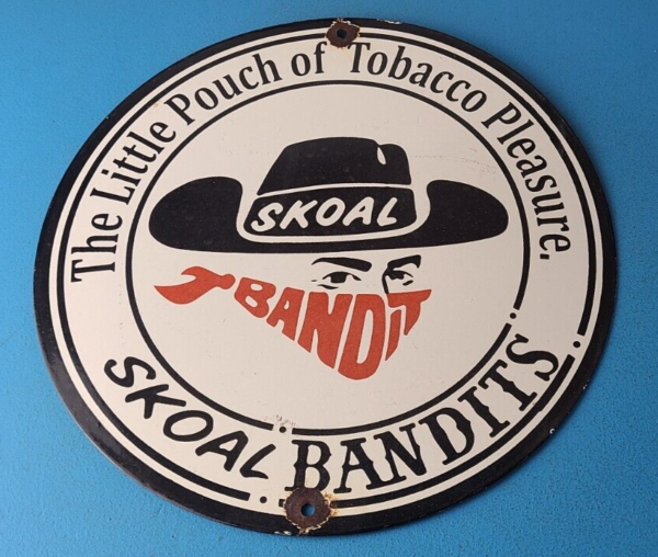 Vintage Tobacco Sign Porcelain Skoal Bandit Pouches Gas Oil Pump Plate Sign 305792916316