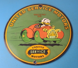 Vintage United Motors Porcelain Sign Chevy Service Gas Oil Pump Sign 305897182836