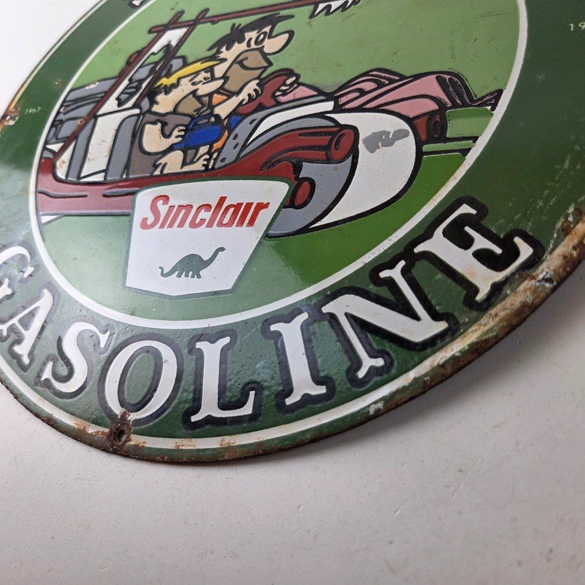Sinclair Gasoline Vintage Porcelain Signs - Flintstones Dino Gas Station Signs - Image 14