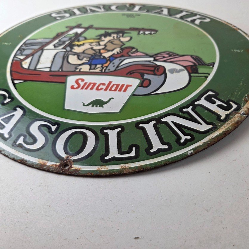 Sinclair Gasoline Vintage Porcelain Signs - Flintstones Dino Gas Station Signs - Image 10