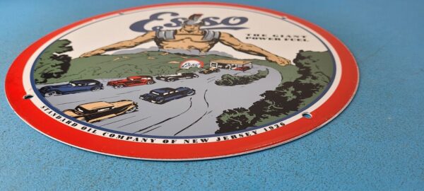 VINTAGE ESSO GASOLINE PORCELAIN ENAMEL GAS OIL SERVICE STATION PUMP PLATE SIGN 305792744117 10