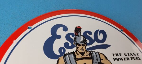 VINTAGE ESSO GASOLINE PORCELAIN ENAMEL GAS OIL SERVICE STATION PUMP PLATE SIGN 305792744117 4