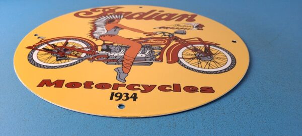 VINTAGE INDIAN MOTORCYCLE PORCELAIN GAS SERVICE STATION AMERICAN PUMP PLATE SIGN 305151735047 10