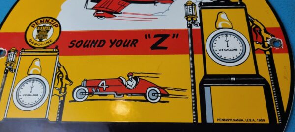 VINTAGE PENNZOIL GASOLINE PORCELAIN SOUND YOUR Z GAS SERVICE STATION PUMP SIGN 305789113287 3