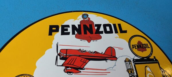 VINTAGE PENNZOIL GASOLINE PORCELAIN SOUND YOUR Z GAS SERVICE STATION PUMP SIGN 305789113287 4